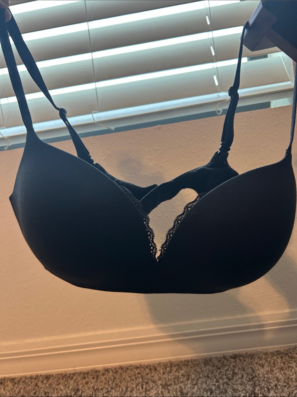 Victoria's Secret Black Lace-Trim Push-Up Bra 34D